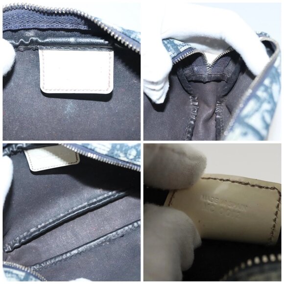 Christian Dior Trotter Canvas Pouch PVC Navy Silver Auth bs28793 - Picture 15 of 16